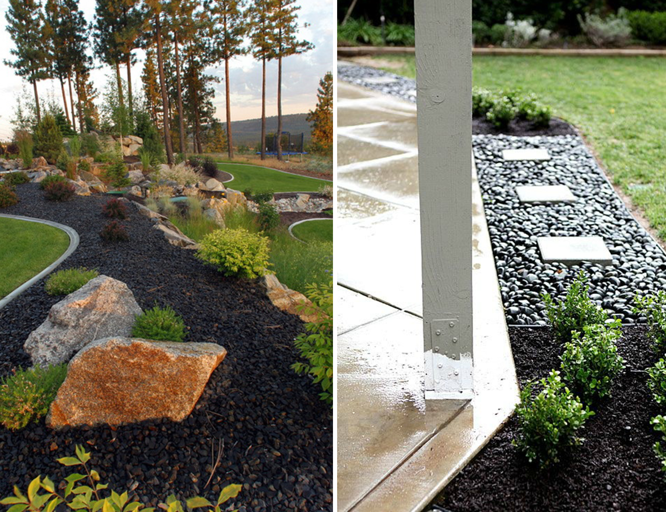 black decorative pebbles