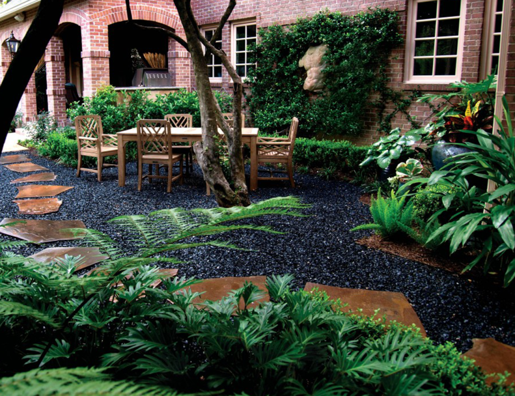 black stones for garden