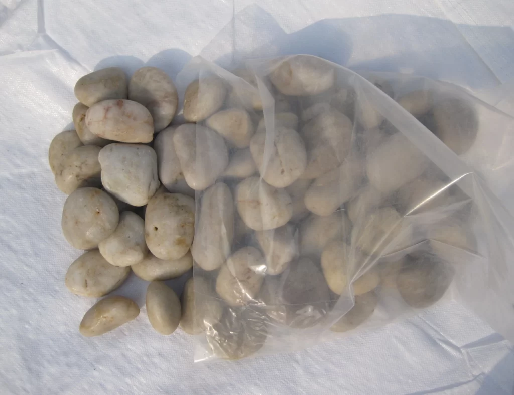 river pebbles white