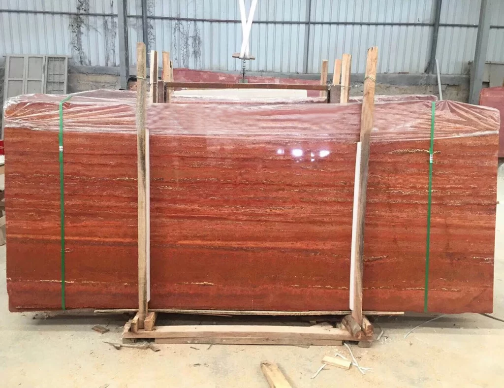 red travertine tile