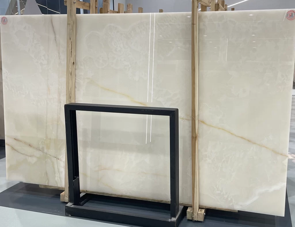 snow white onyx slab