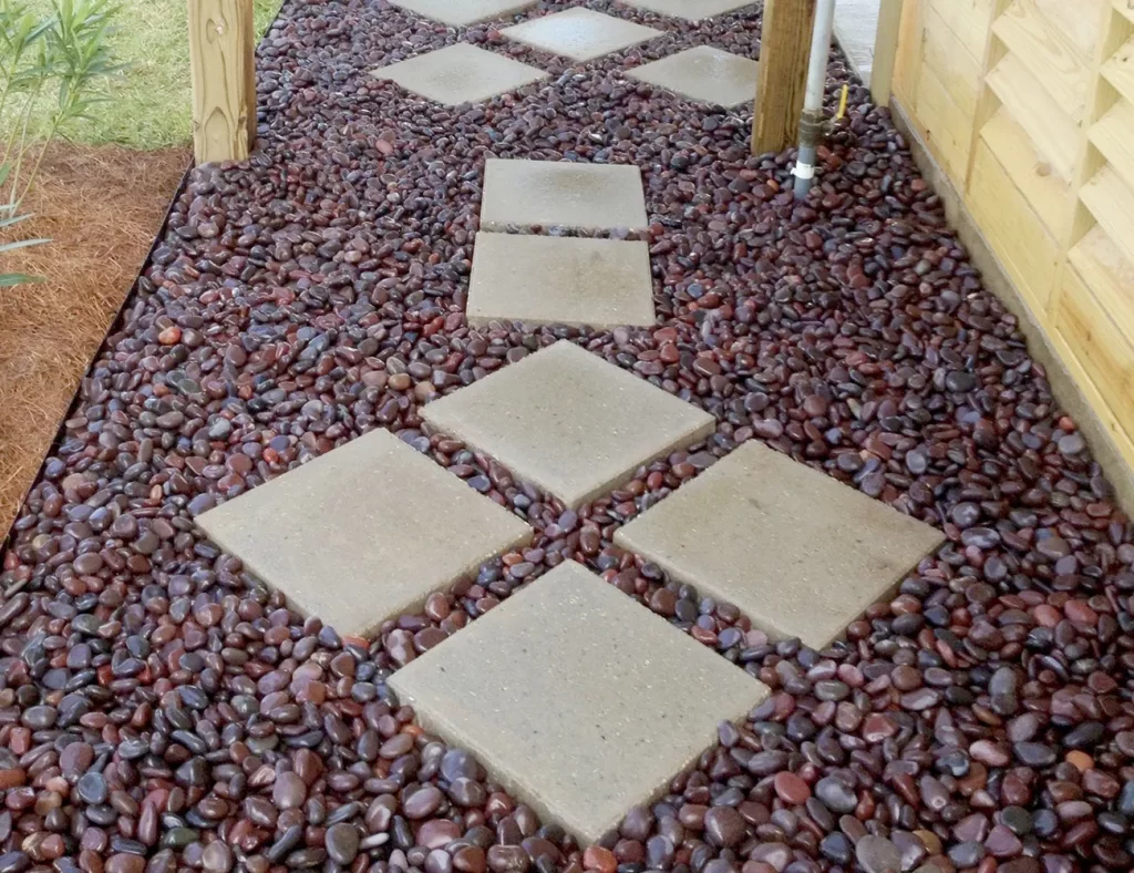 red decorative stones for garden