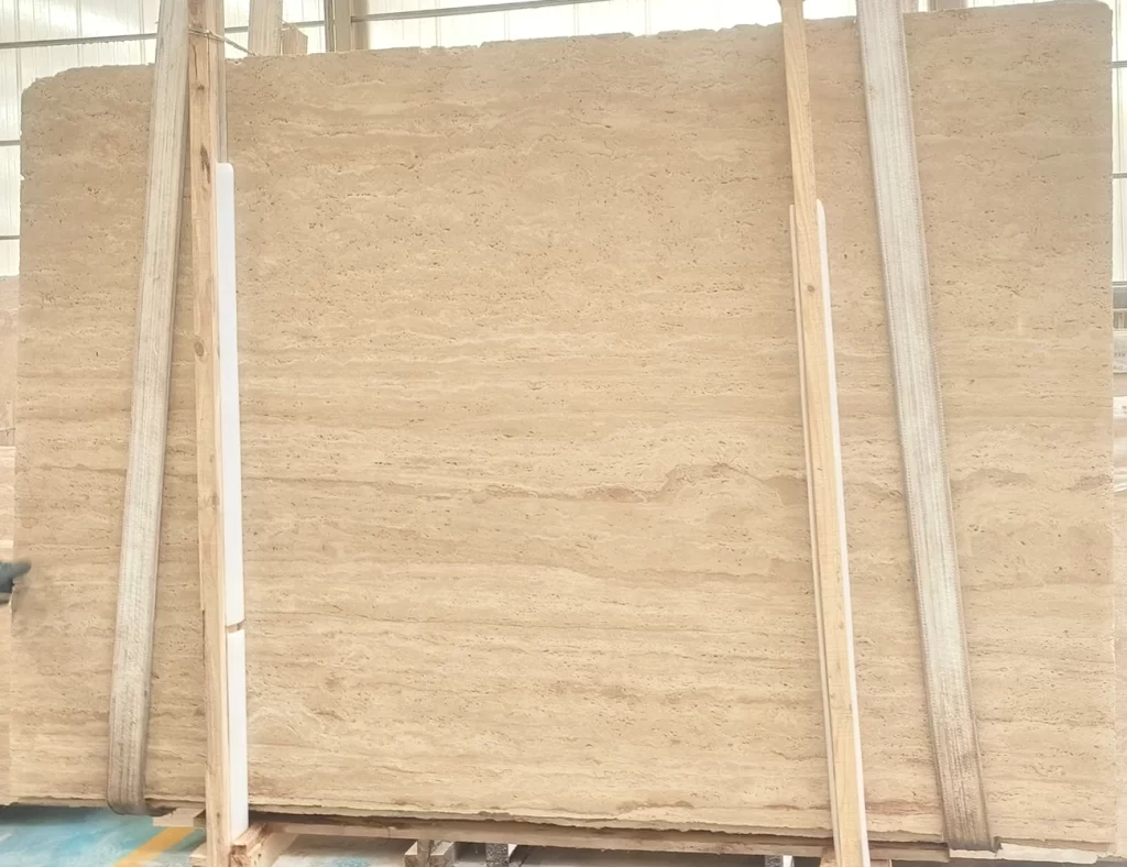 beige travertine slab