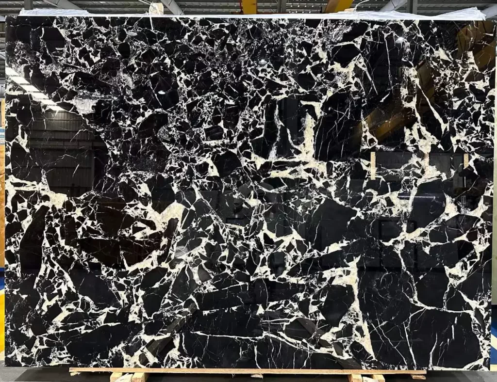 calacatta black marble slab