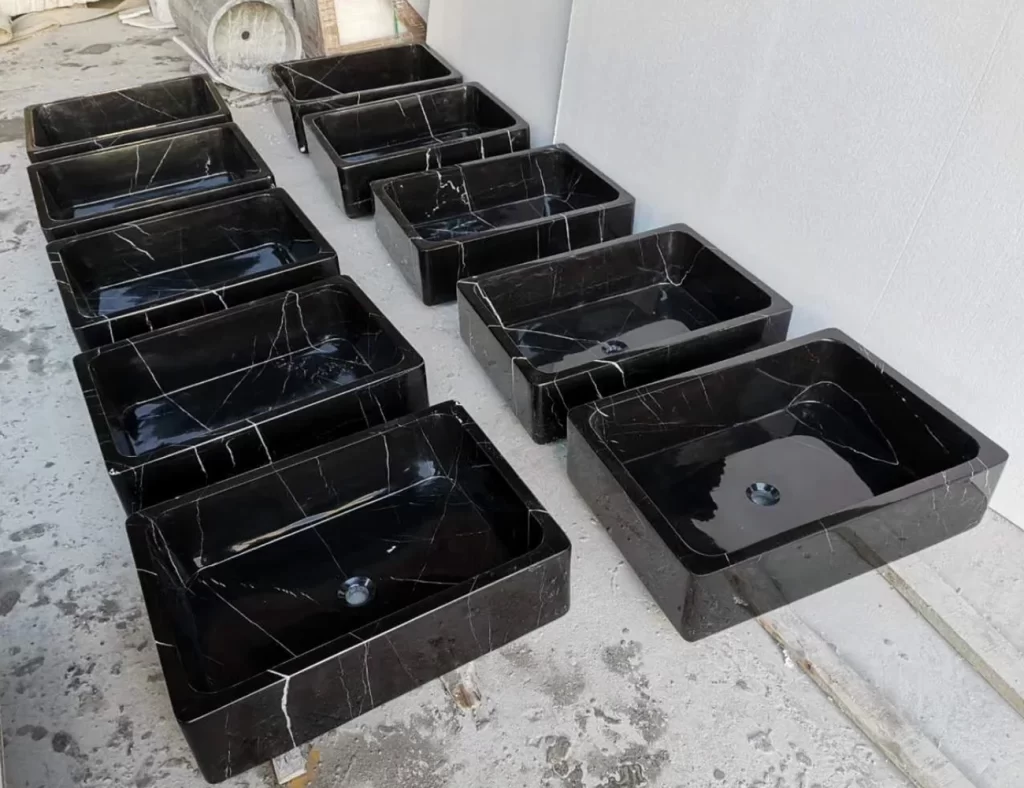 black marble bathroom sink