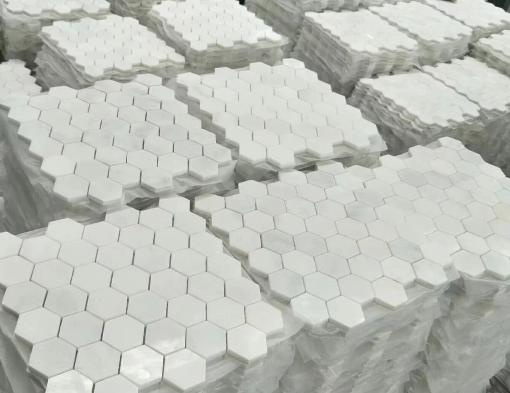 carrara marble hexagon