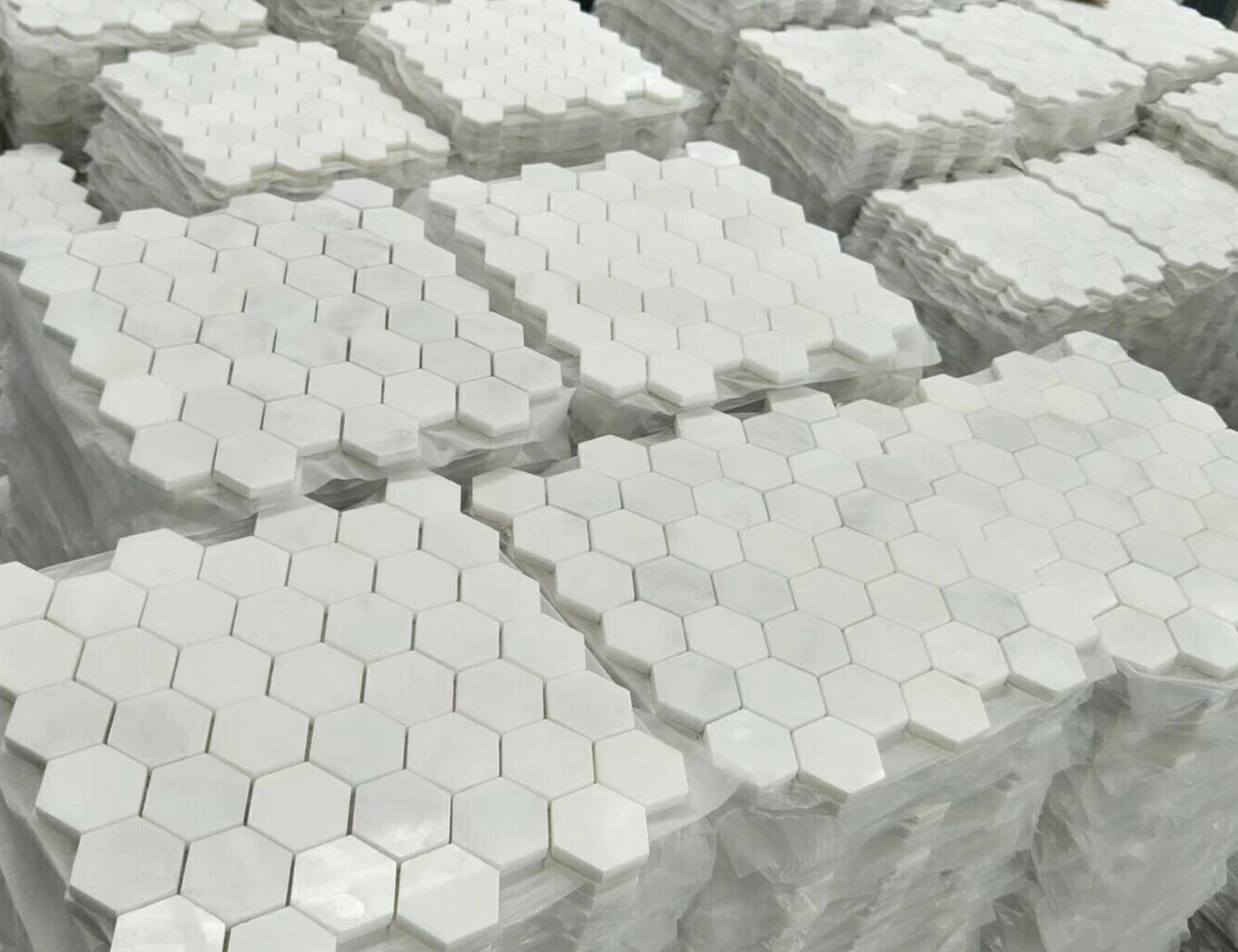 carrara marble hexagon