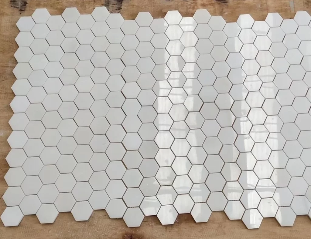 white hex mosaic