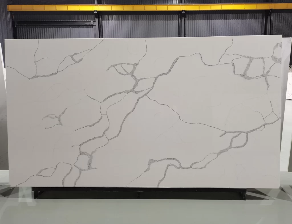 white quartz stone slab